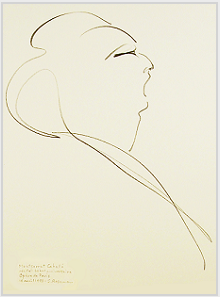 Drawing by Stanley Roseman, �Montserrat Caball� in Concert at the Paris Op�ra,� 1993, pencil on paper, Private collection. � Stanley Roseman